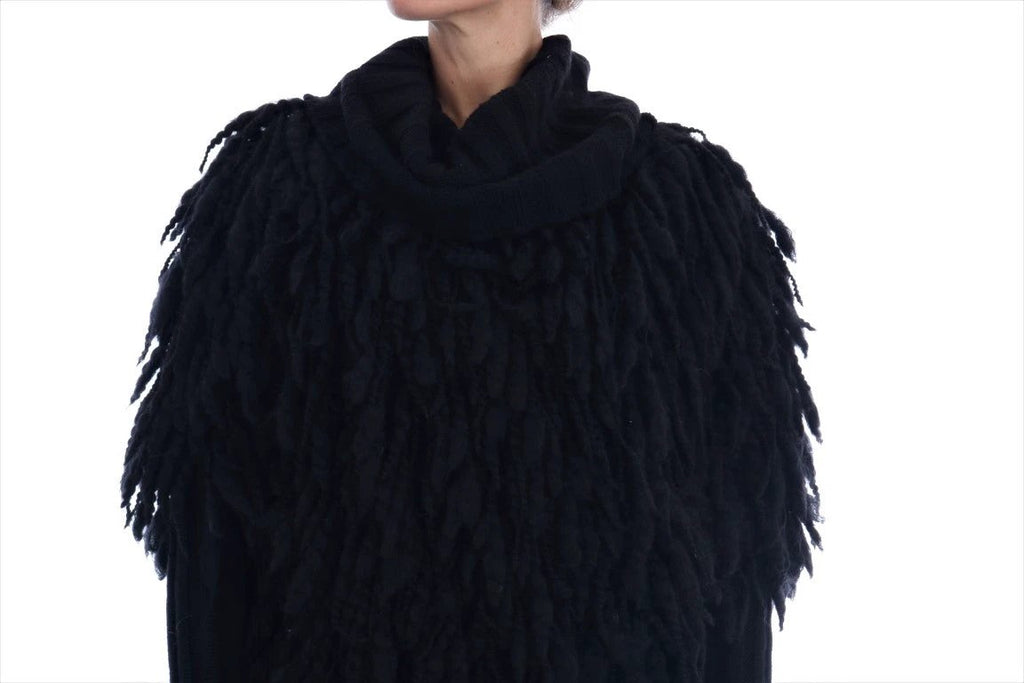 Dolce & Gabbana Black Fringes Wool Pullover Sweater by Dolce & Gabbana