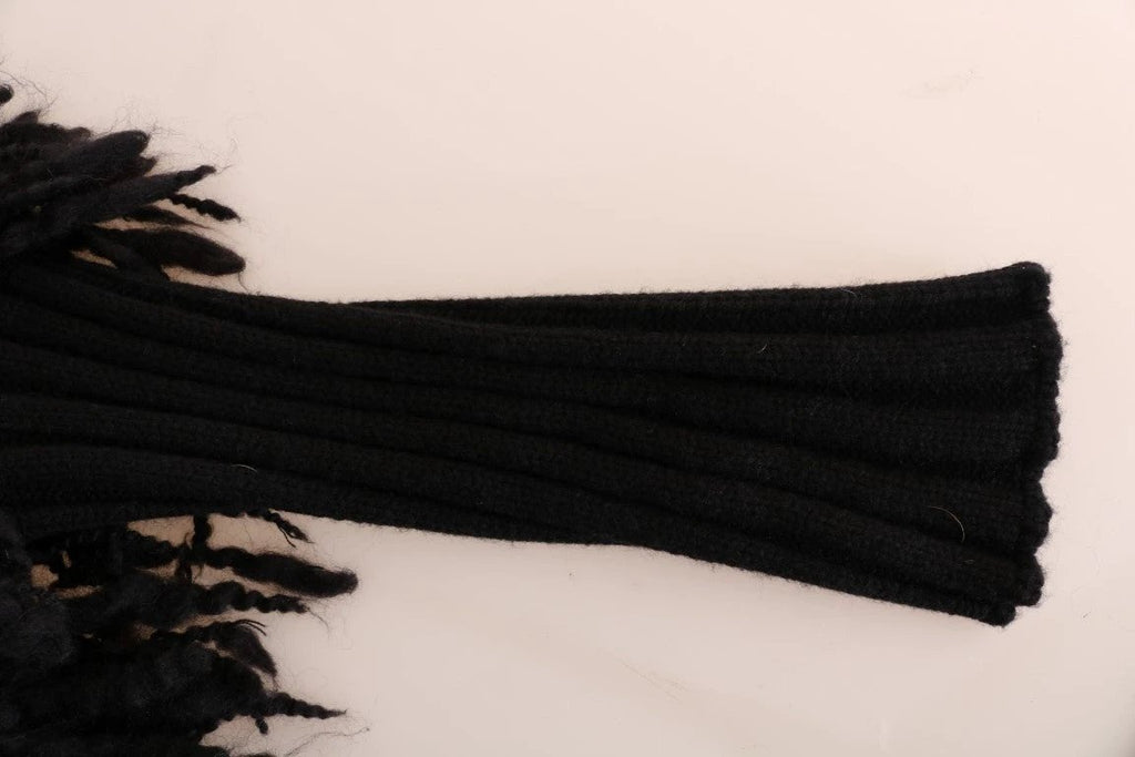 Dolce & Gabbana Black Fringes Wool Pullover Sweater by Dolce & Gabbana