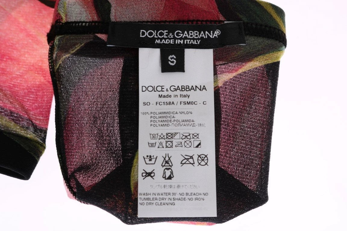 Dolce & Gabbana Multicolor Floral Tulip Nylon Socks by Dolce & Gabbana
