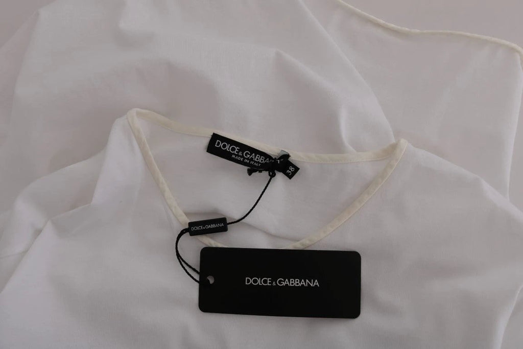 Dolce & Gabbana White Cotton Silk T-Shirt by Dolce & Gabbana
