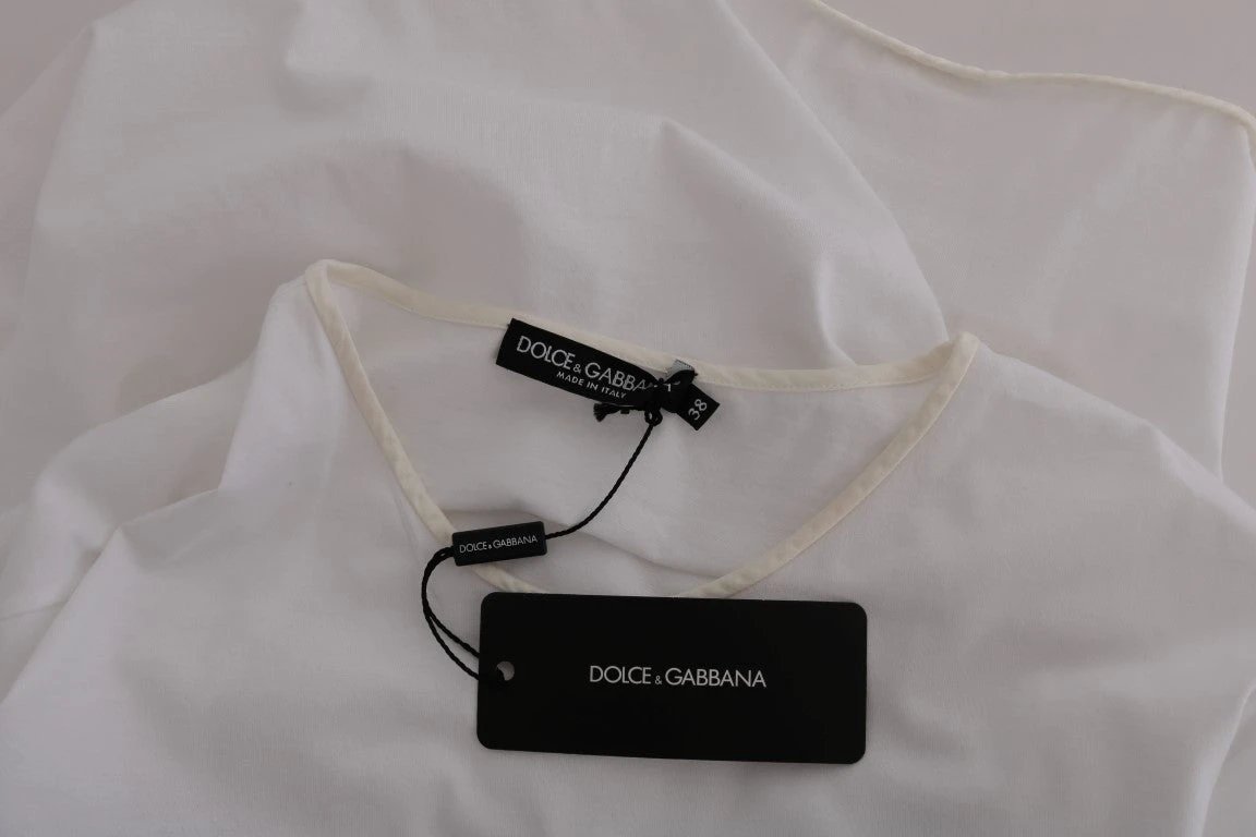 Dolce & Gabbana White Cotton Silk T-Shirt by Dolce & Gabbana