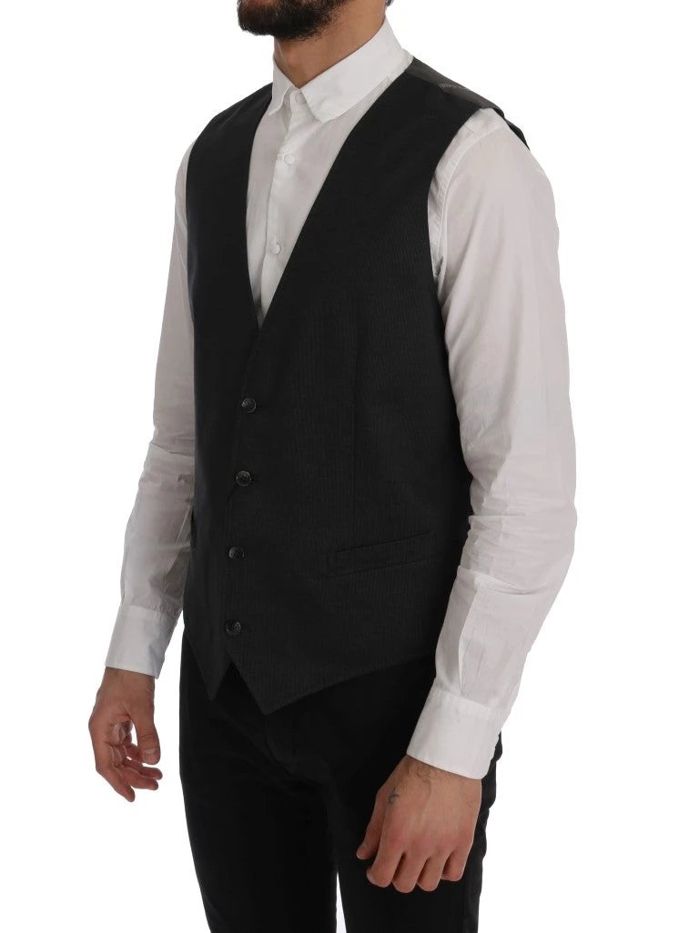 Dolce & Gabbana Gray STAFF Cotton Rayon Vest by Dolce & Gabbana