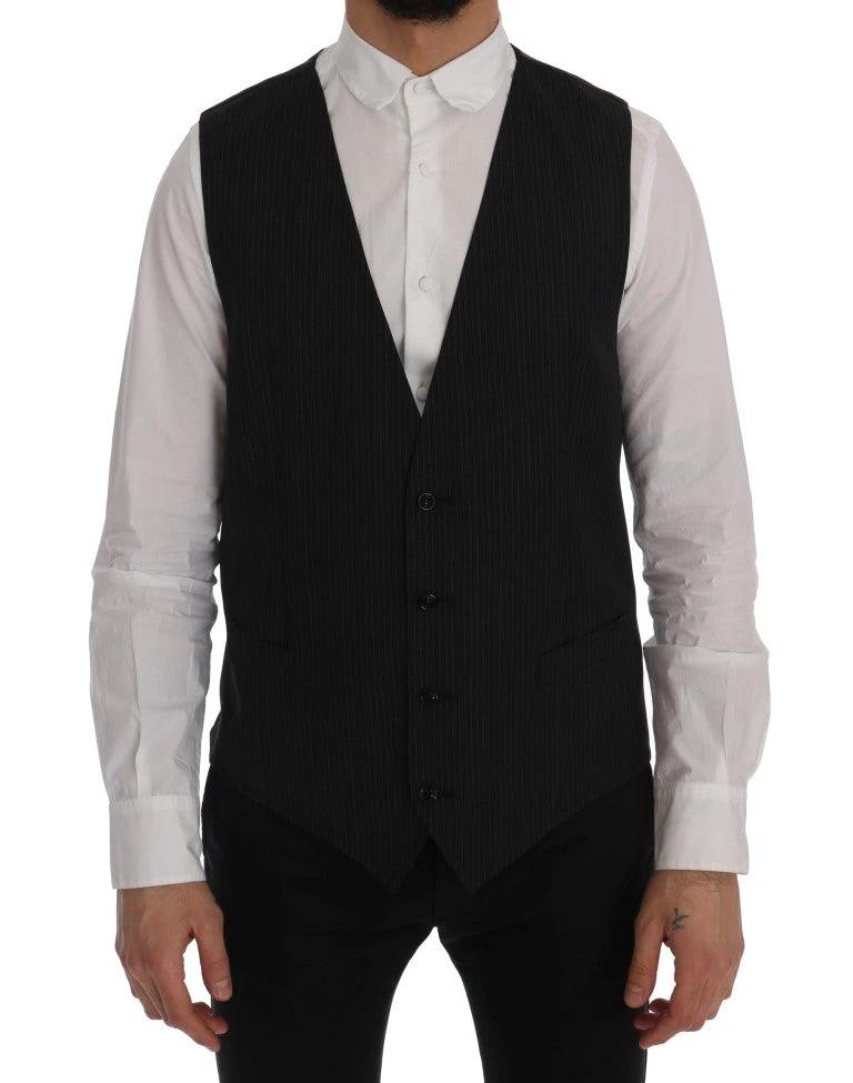 Dolce & Gabbana Gray Wool Stretch Vest by Dolce & Gabbana