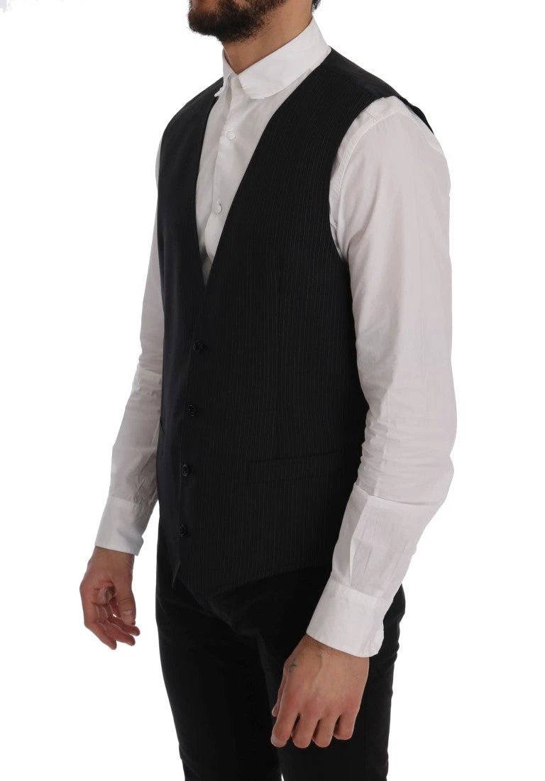 Dolce & Gabbana Gray Wool Stretch Vest by Dolce & Gabbana