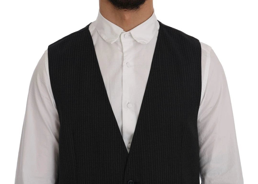 Dolce & Gabbana Gray Wool Stretch Vest by Dolce & Gabbana