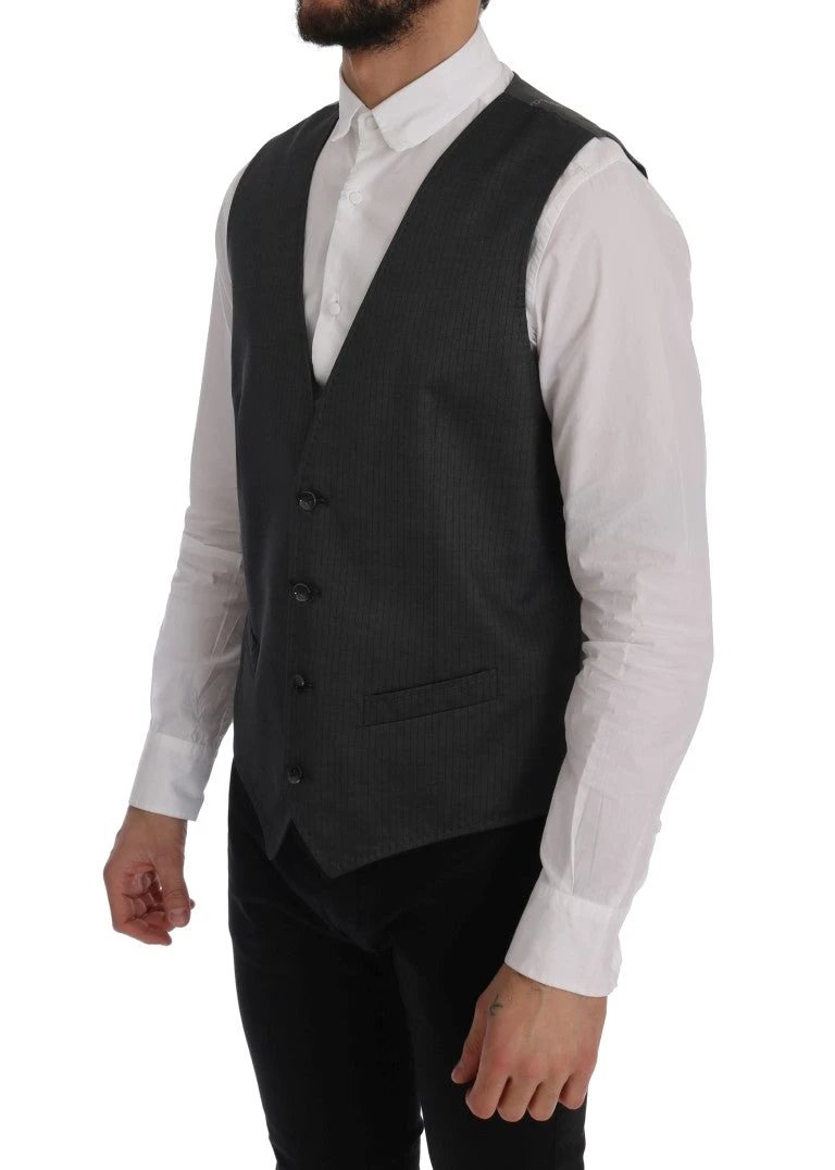 Dolce & Gabbana Gray STAFF Cotton Rayon Vest by Dolce & Gabbana