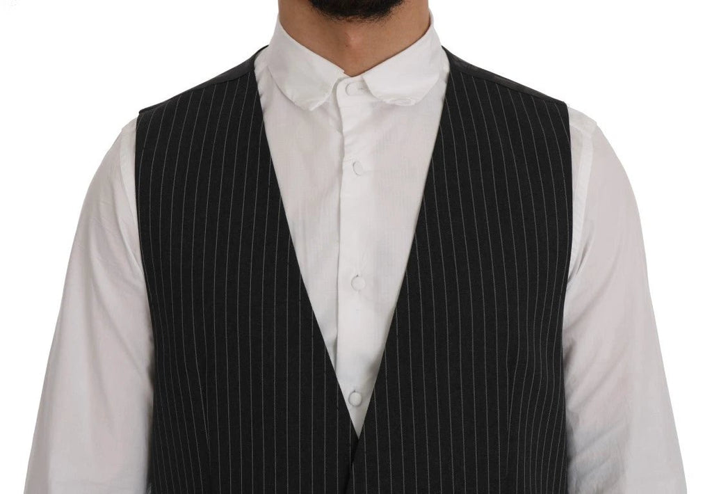 Dolce & Gabbana Gray Wool Stretch Vest by Dolce & Gabbana