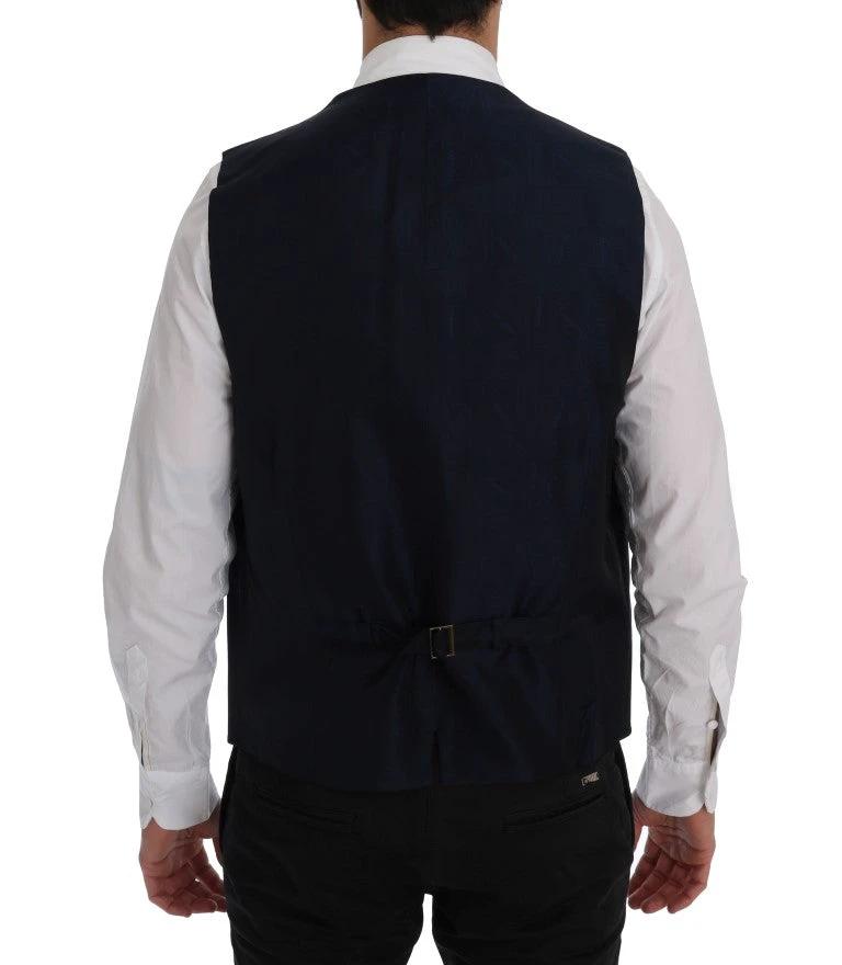 Dolce & Gabbana Blue STAFF Wool Stretch Vest by Dolce & Gabbana