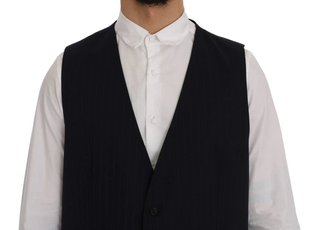 Dolce & Gabbana Blue STAFF Wool Stretch Vest by Dolce & Gabbana