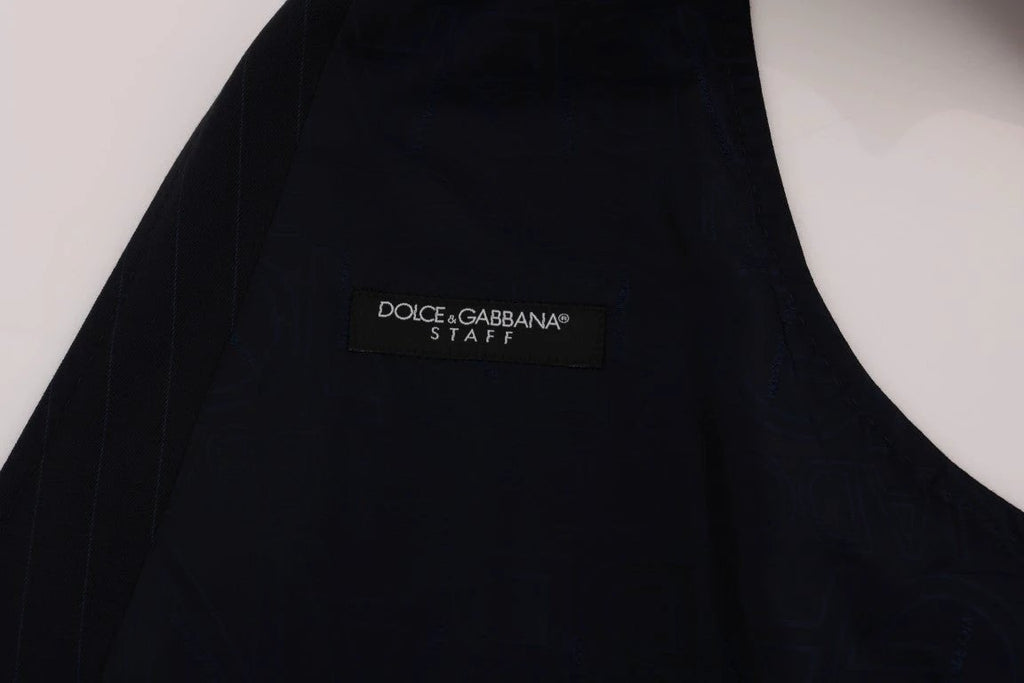 Dolce & Gabbana Blue STAFF Wool Stretch Vest by Dolce & Gabbana