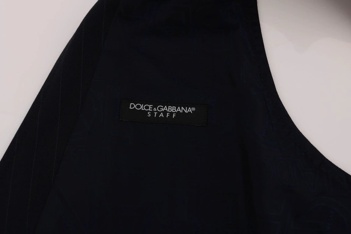 Dolce & Gabbana Blue STAFF Wool Stretch Vest by Dolce & Gabbana