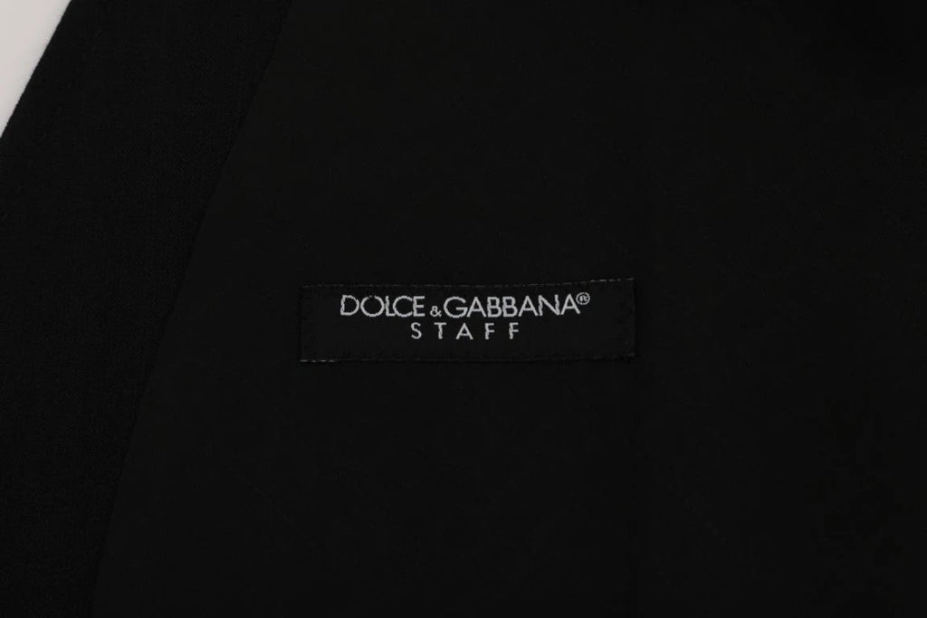 Dolce & Gabbana Black STAFF Wool Stretch Vest by Dolce & Gabbana