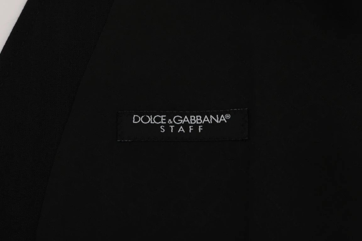 Dolce & Gabbana Black STAFF Wool Stretch Vest by Dolce & Gabbana