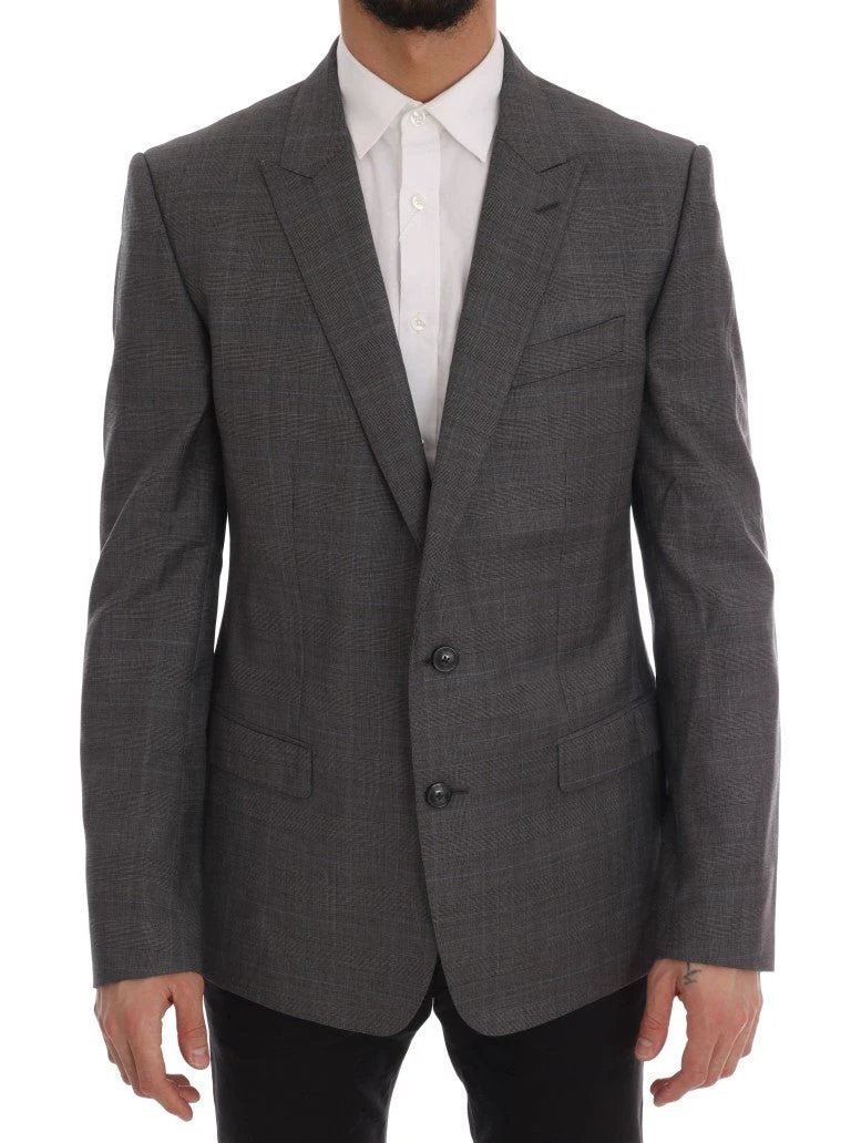 Dolce & Gabbana Gray Wool MARTINI Slim Blazer by Dolce & Gabbana