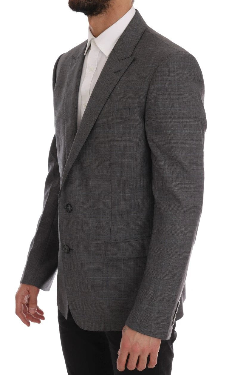 Dolce & Gabbana Gray Wool MARTINI Slim Blazer by Dolce & Gabbana