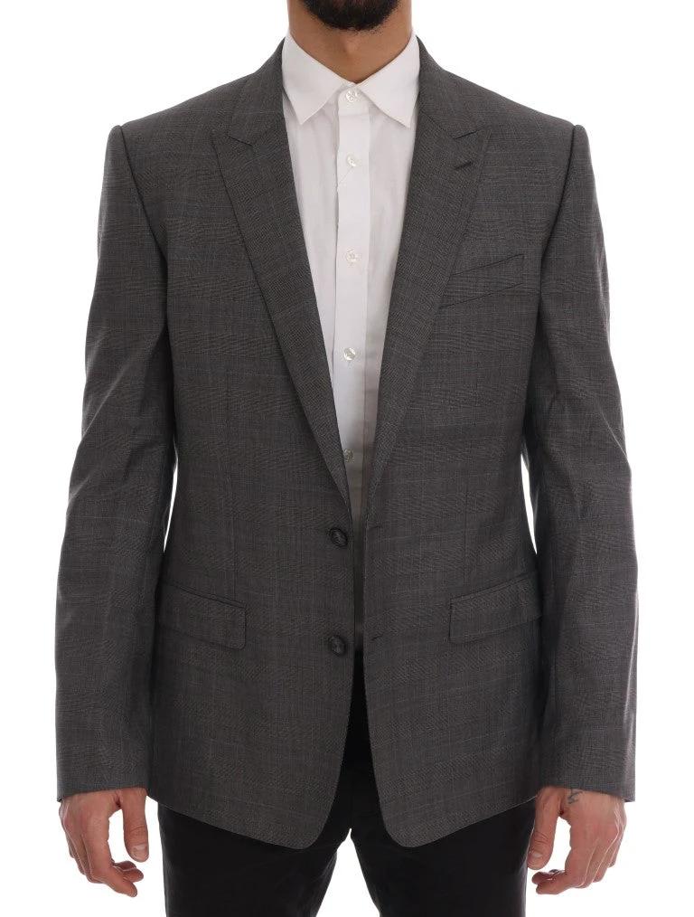 Dolce & Gabbana Gray Wool MARTINI Slim Blazer by Dolce & Gabbana