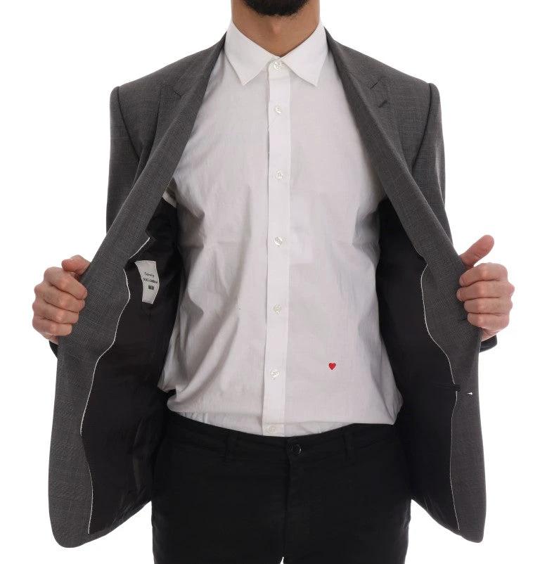 Dolce & Gabbana Gray Wool MARTINI Slim Blazer by Dolce & Gabbana