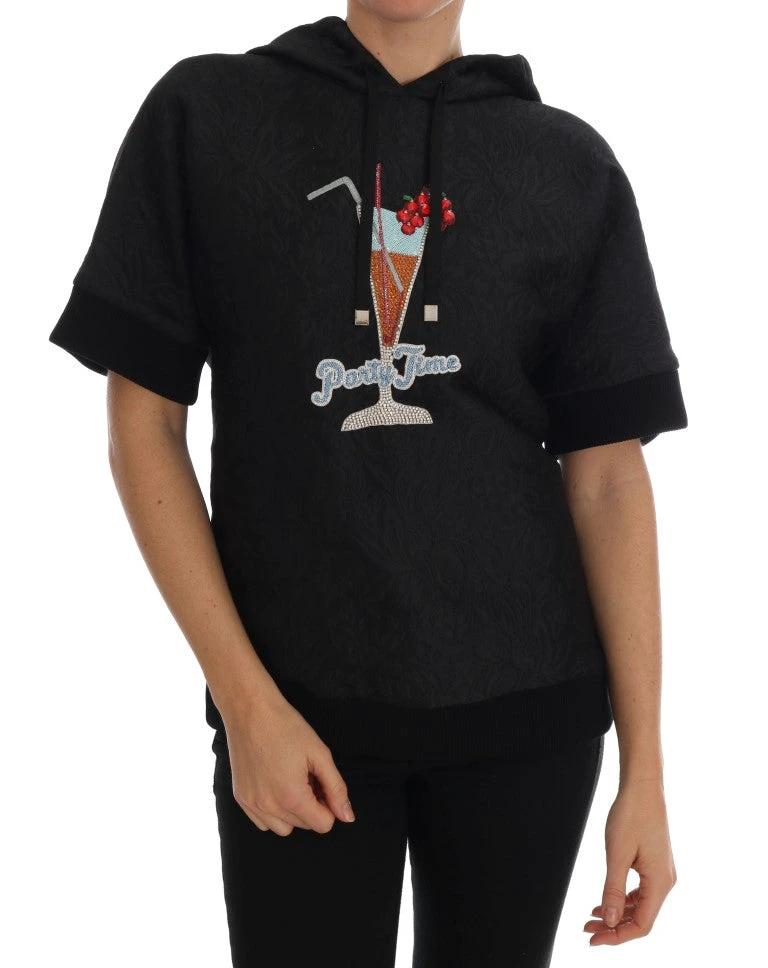 Dolce & Gabbana Black Fairy Tale Crystal Hooded Sweater by Dolce & Gabbana