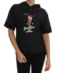 Dolce & Gabbana Black Fairy Tale Crystal Hooded Sweater by Dolce & Gabbana