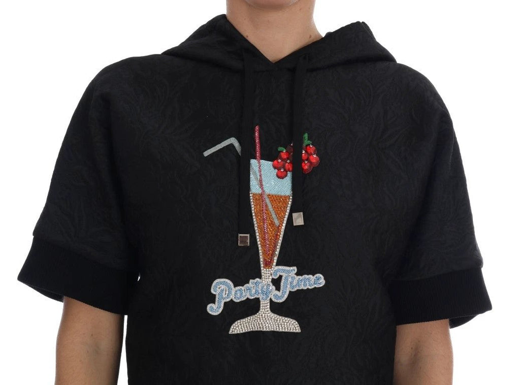Dolce & Gabbana Black Fairy Tale Crystal Hooded Sweater by Dolce & Gabbana
