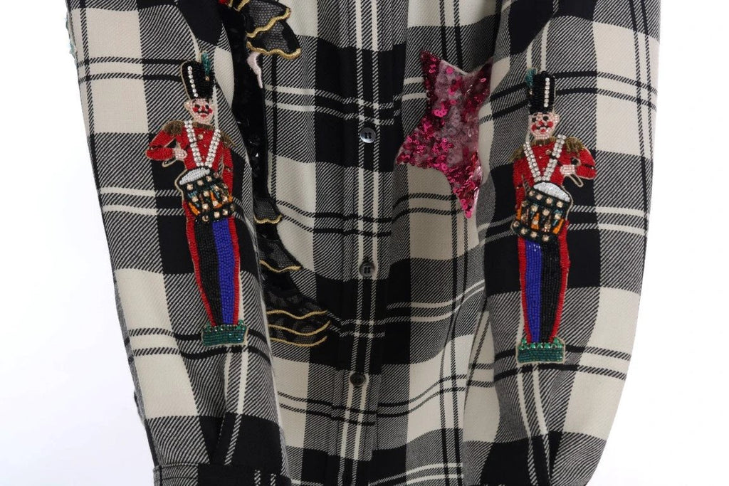 Dolce & Gabbana Black White Fairy Tale Crystal Shirt by Dolce & Gabbana