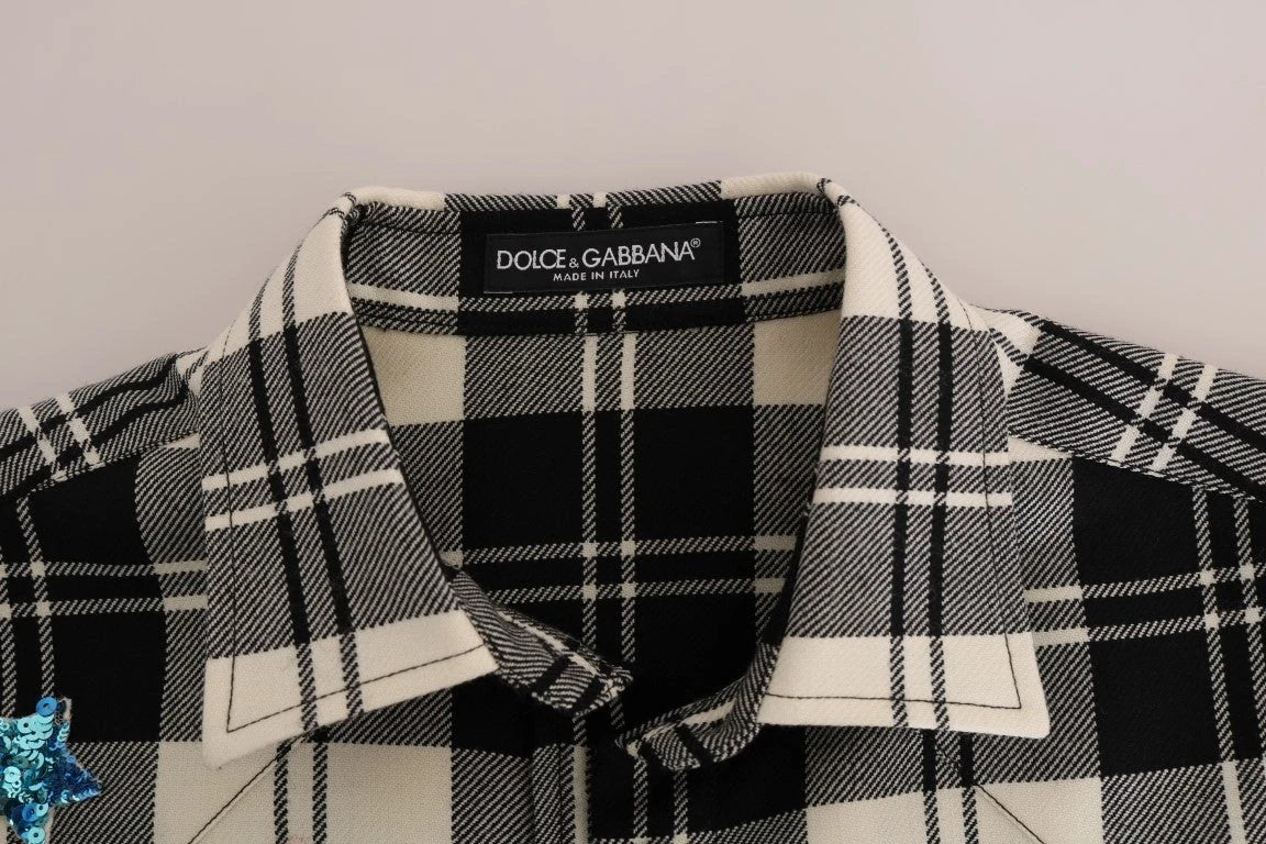 Dolce & Gabbana Black White Fairy Tale Crystal Shirt by Dolce & Gabbana