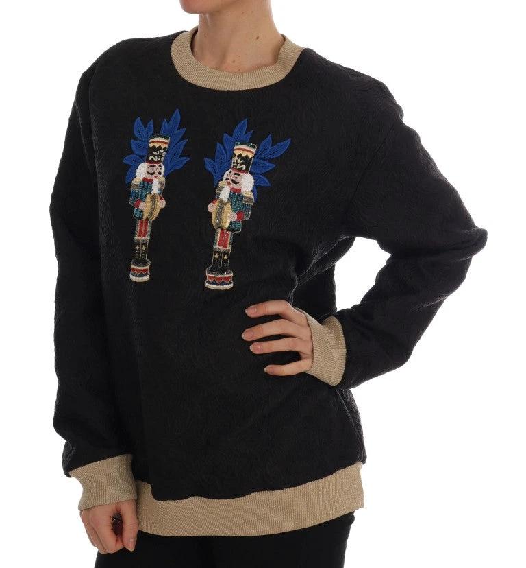 Dolce & Gabbana Black Fairy Tale Brocade Zipper Sweater by Dolce & Gabbana