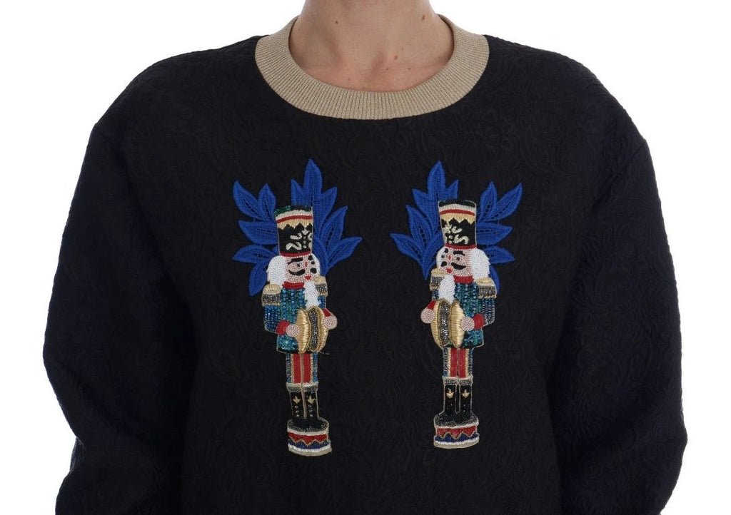 Dolce & Gabbana Black Fairy Tale Brocade Zipper Sweater by Dolce & Gabbana