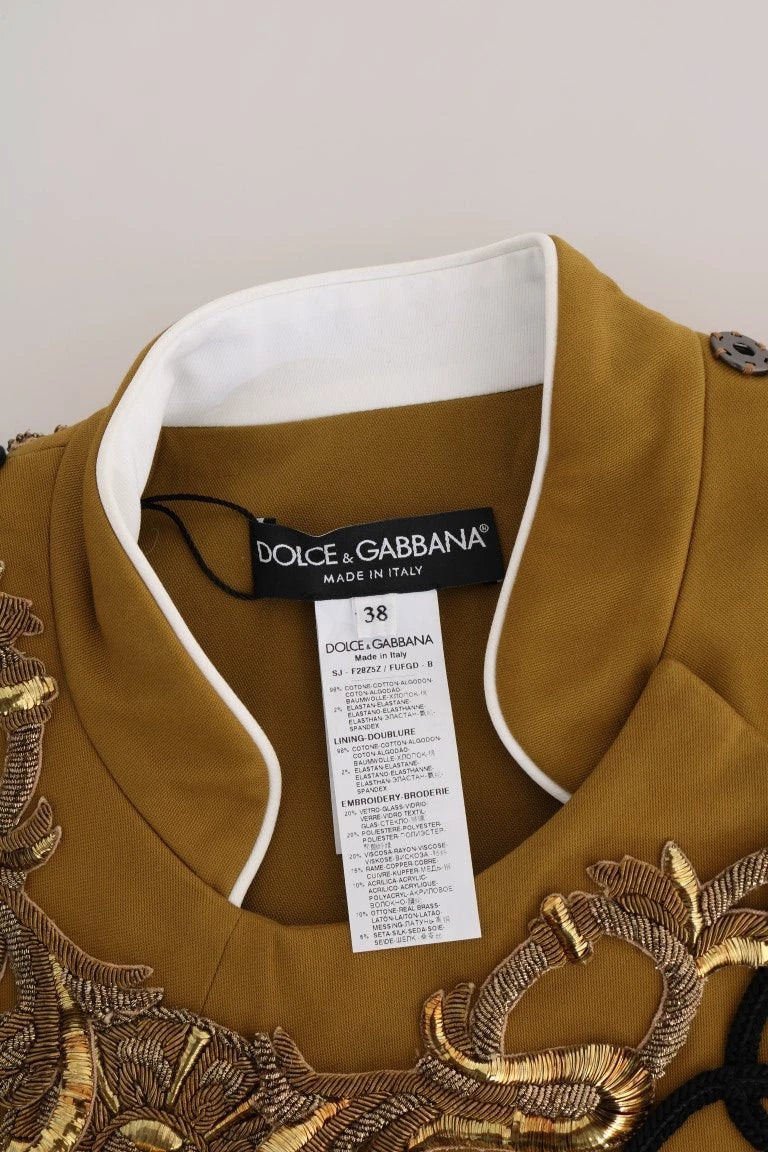 Dolce & Gabbana Yellow Crystal Cross Vest Jacket by Dolce & Gabbana