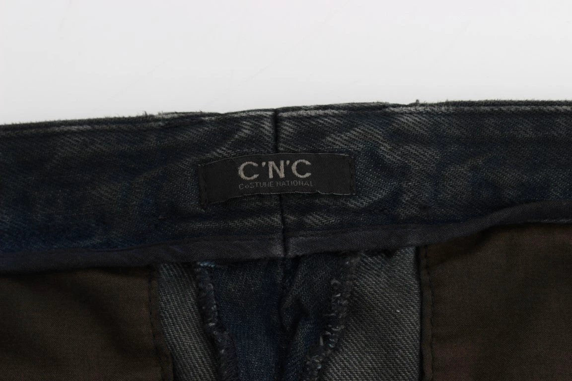 Costume National Blue Cotton Slim Pants Denim Jeans by Costume National