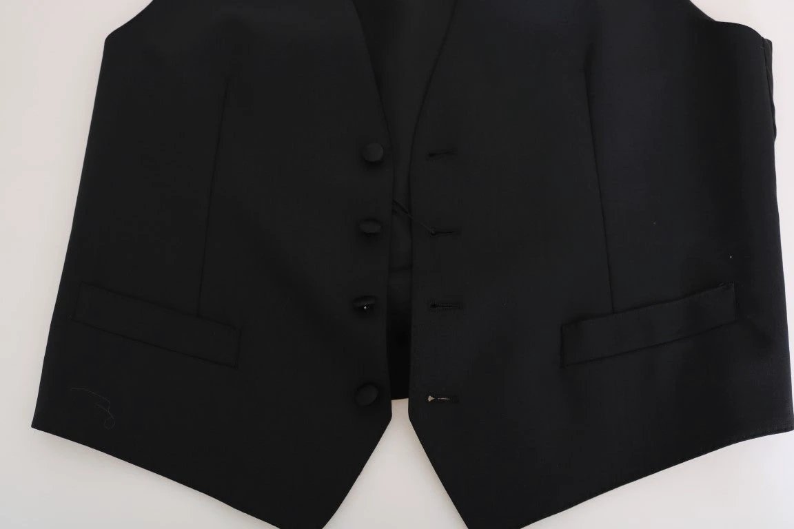 Dolce & Gabbana Black Wool Silk Vest by Dolce & Gabbana