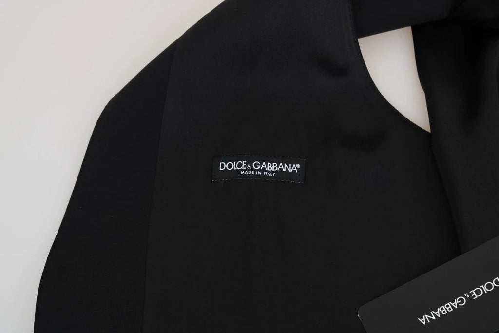 Dolce & Gabbana Black Wool Silk Vest by Dolce & Gabbana