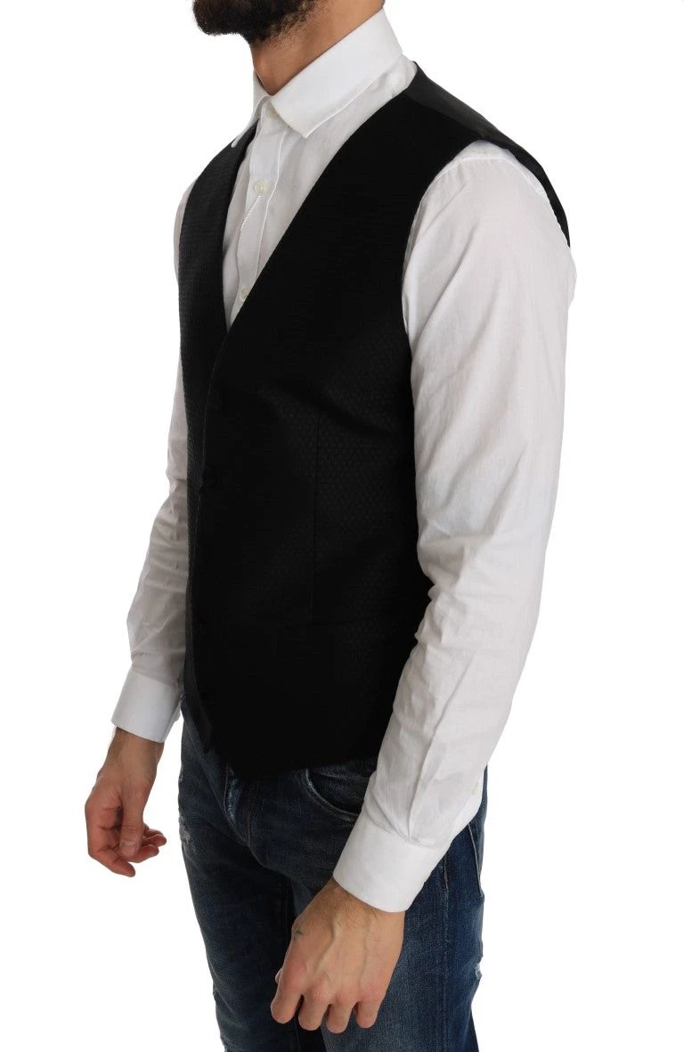 Dolce & Gabbana Black Polka Dot Pattern Vest by Dolce & Gabbana