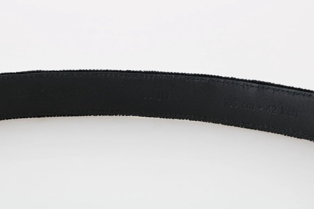 Dolce & Gabbana Black Cotton Royal Bee Embroidery Belt by Dolce & Gabbana