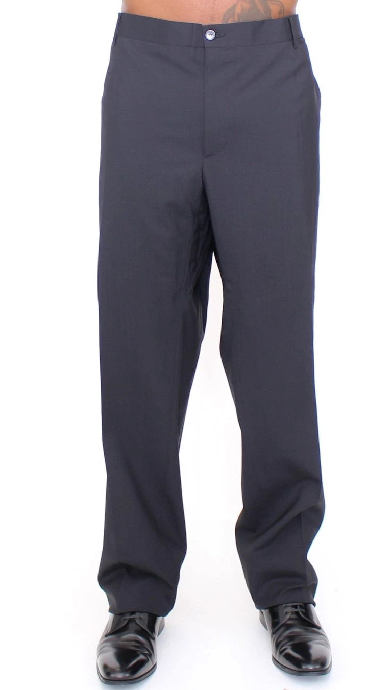 Dolce & Gabbana Black Wool Stretch Pleated Pants by Dolce & Gabbana