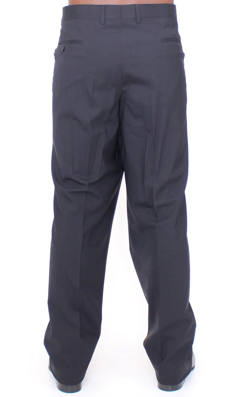 Dolce & Gabbana Black Wool Stretch Pleated Pants by Dolce & Gabbana