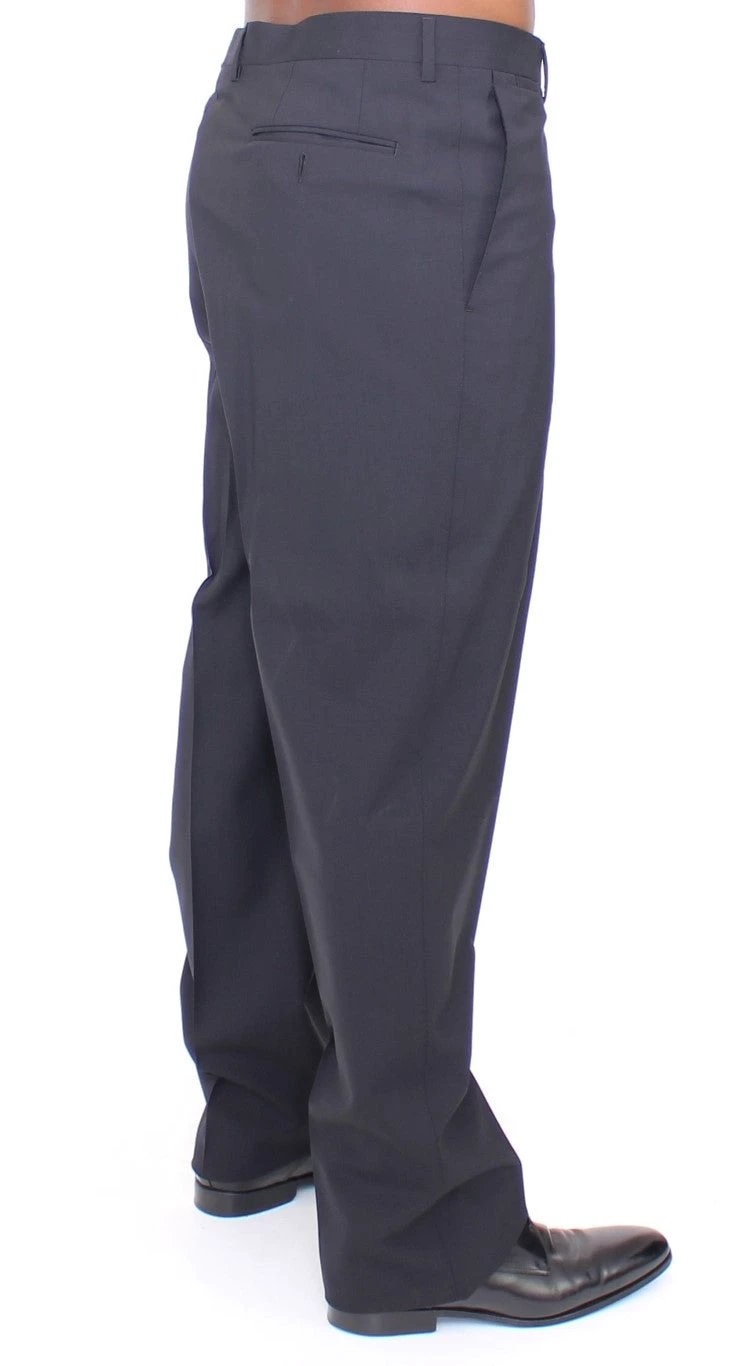 Dolce & Gabbana Black Wool Stretch Pleated Pants by Dolce & Gabbana