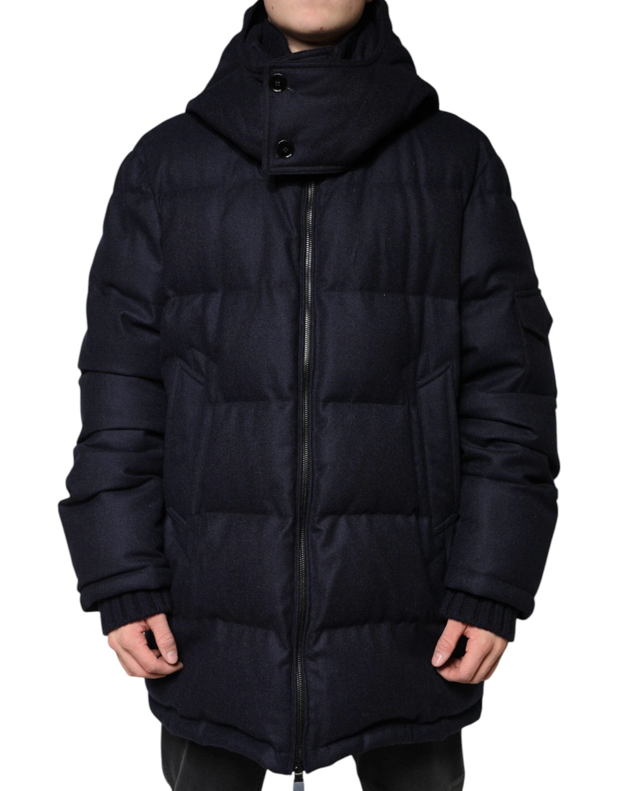 Dolce & Gabbana Black Nylon Hooded Puffer Men Coat Jacket by Dolce & Gabbana