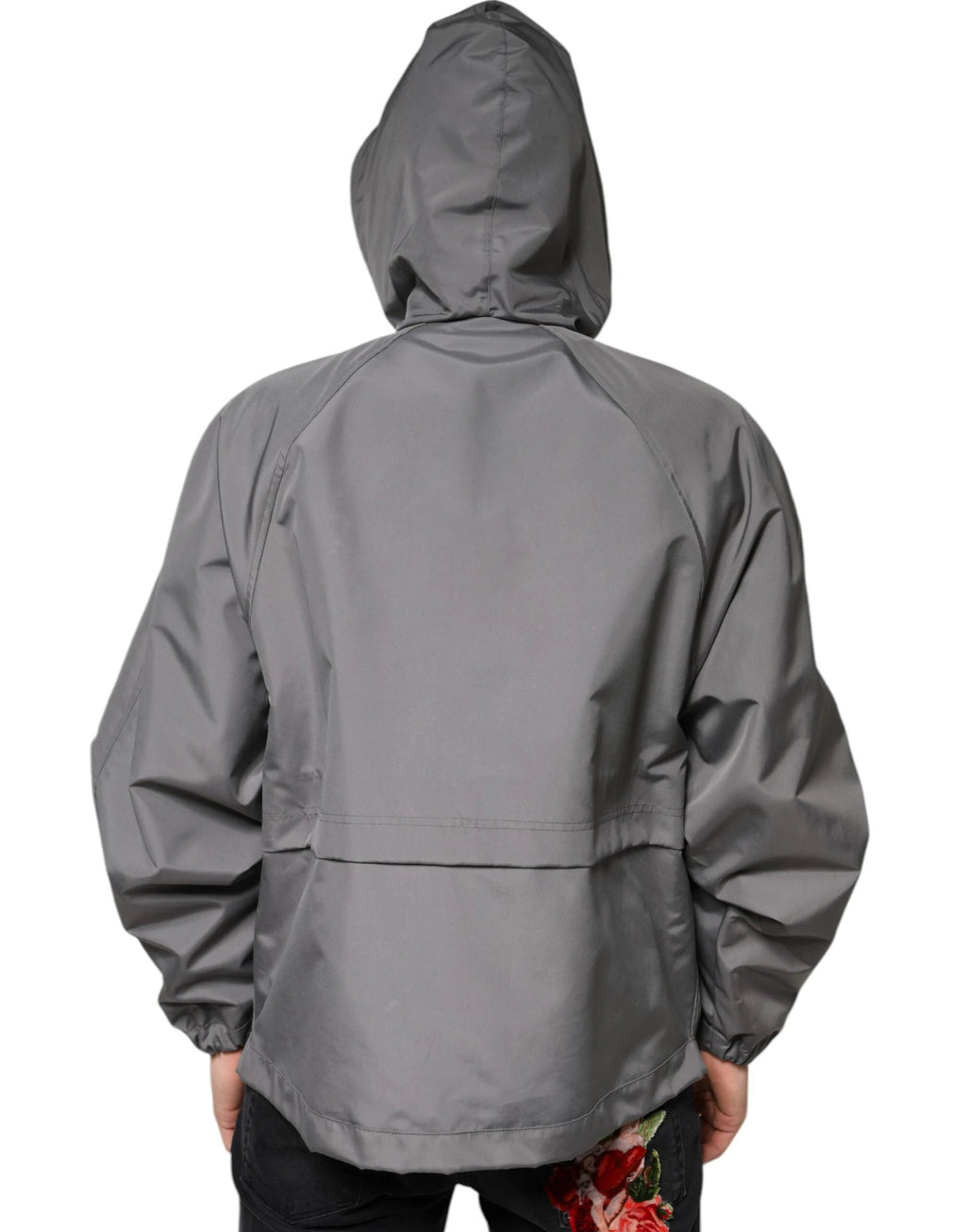 Dolce & Gabbana Gray Polyester Hooded Men Full Zip Jacket by Dolce & Gabbana