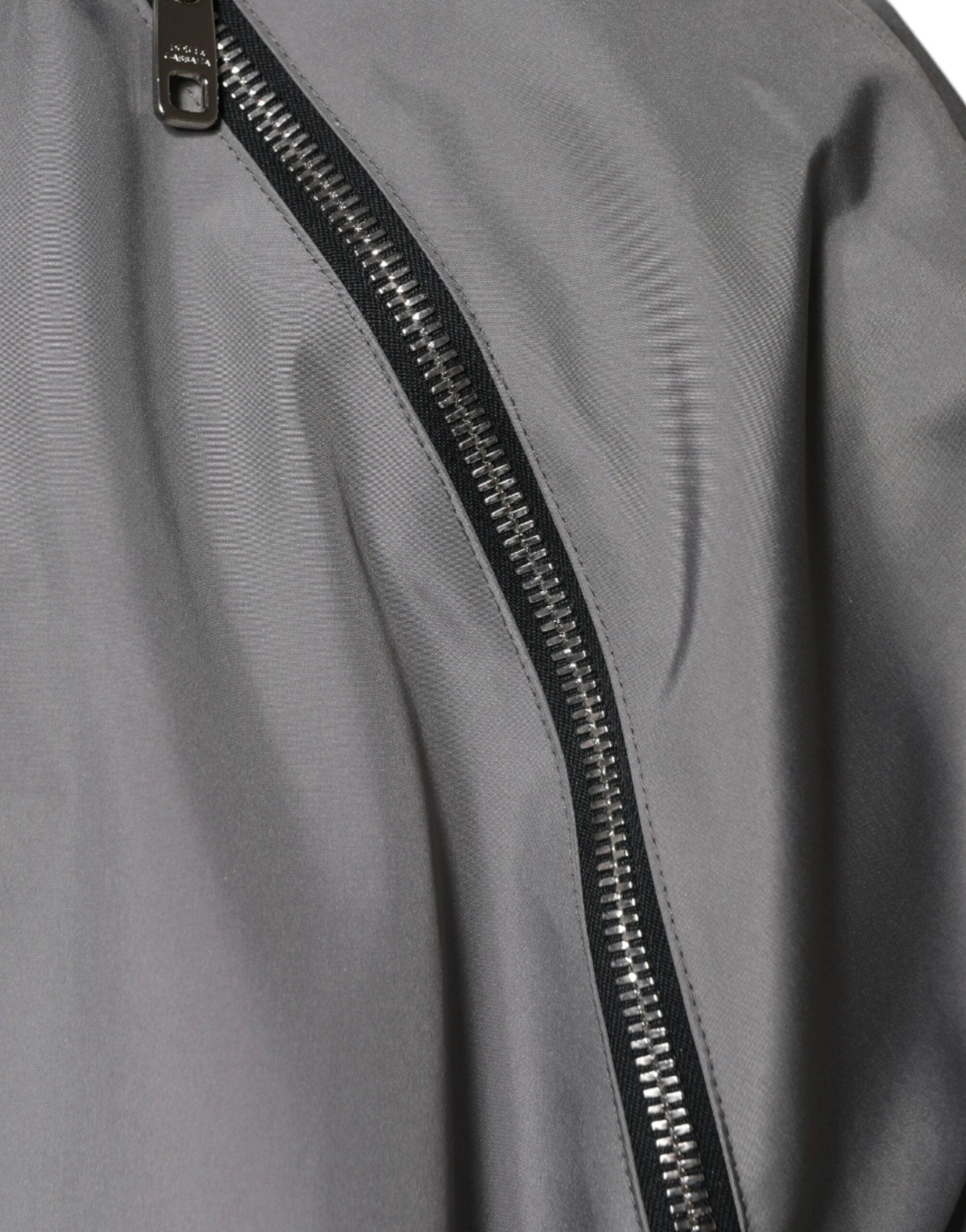Dolce & Gabbana Gray Polyester Hooded Men Full Zip Jacket by Dolce & Gabbana