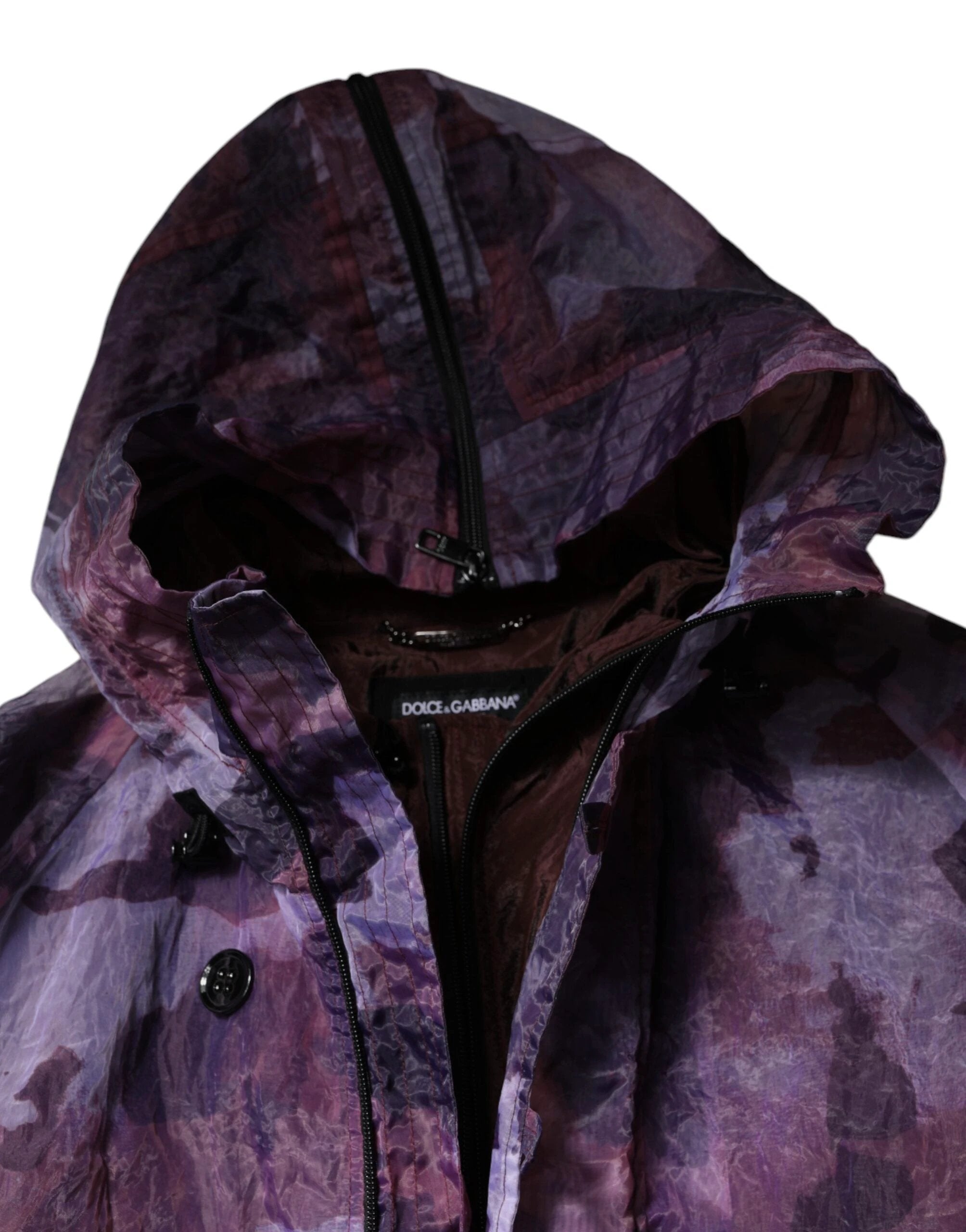 Dolce & Gabbana Purple Camouflage Hooded Men Blouson Jacket by Dolce & Gabbana