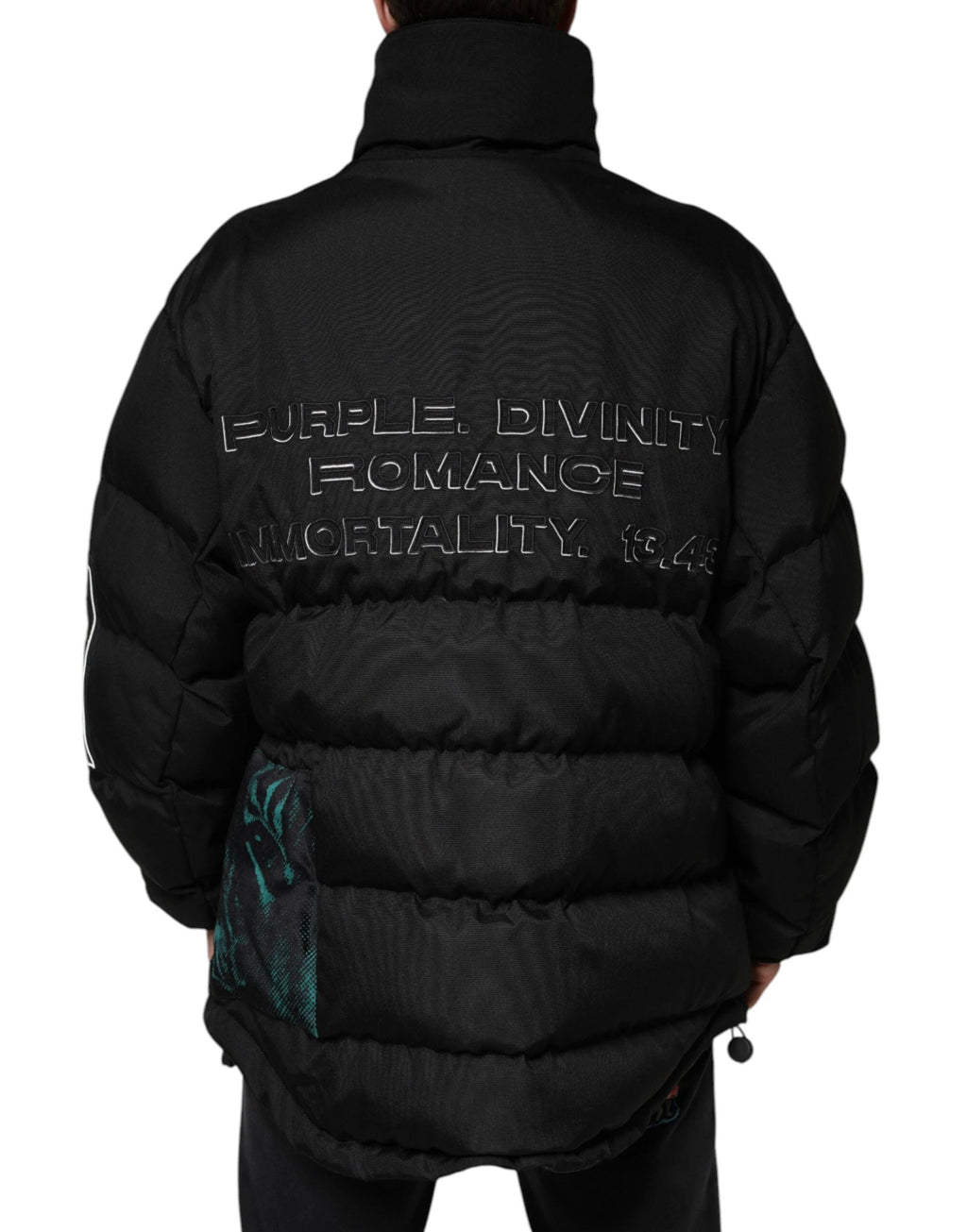 Dolce & Gabbana Black Nylon Puffer Men Full Zip Jacket by Dolce & Gabbana