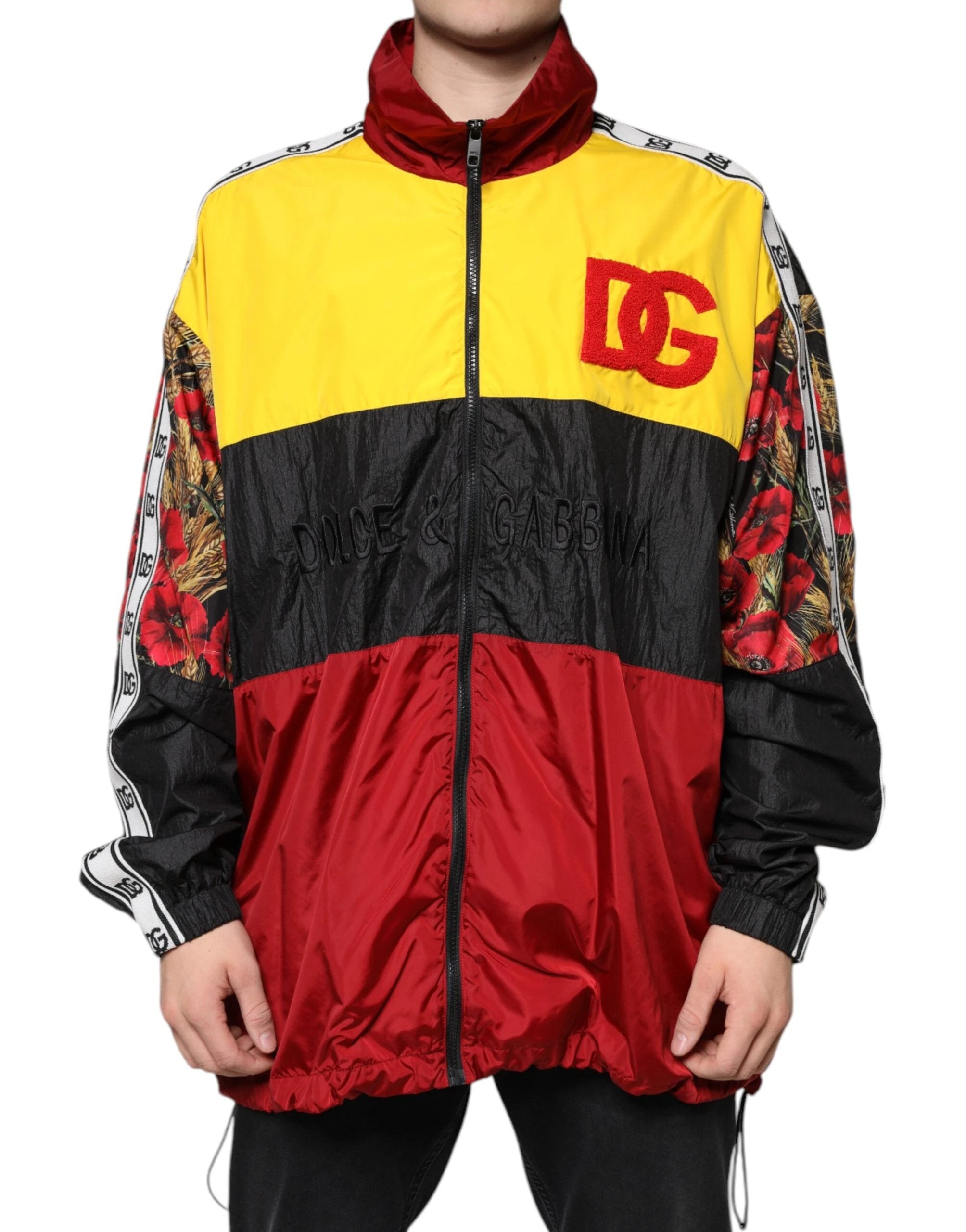 Dolce & Gabbana Multicolor Patchwork Men Full Zip Sweater by Dolce & Gabbana