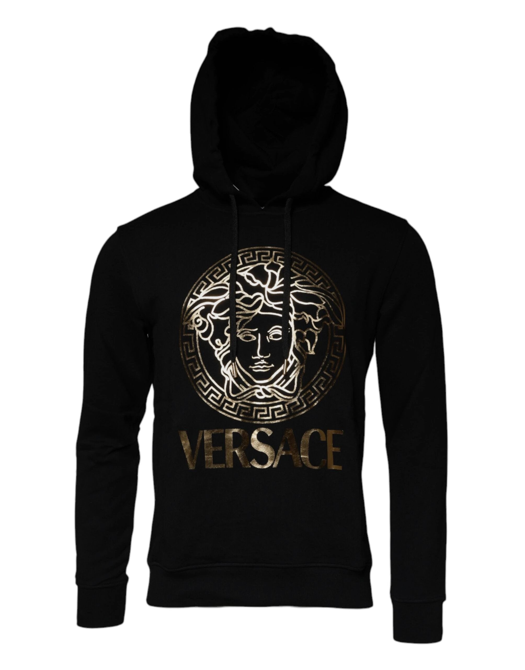 Versace Black Medusa Cotton Hoodie Pullover Sweatshirt Sweater by Versace