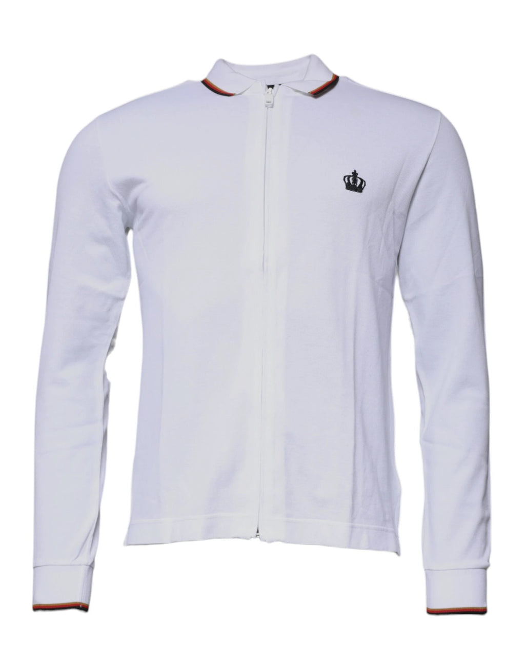 Dolce & Gabbana White Crown Men Full Zip Sweatshirt Sweater by Dolce & Gabbana