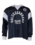 Dolce & Gabbana Blue Logo Jersey Collared Pullover Sweater by Dolce & Gabbana