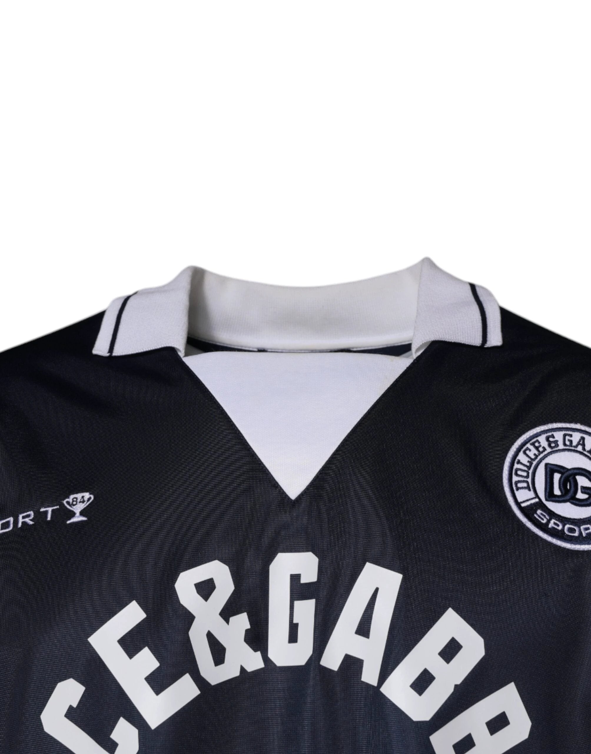 Dolce & Gabbana Blue Logo Jersey Collared Pullover Sweater by Dolce & Gabbana