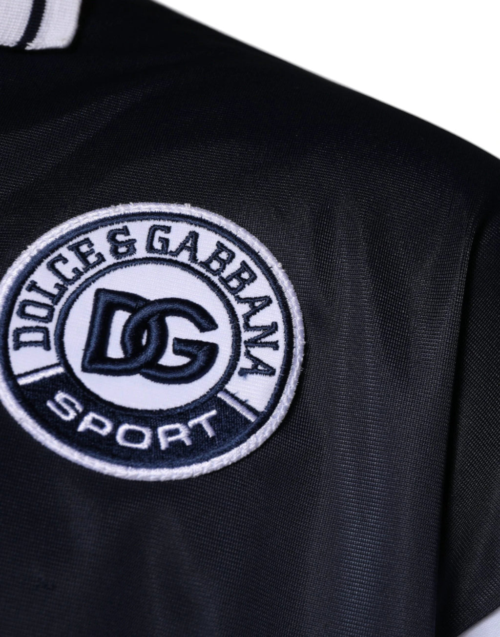 Dolce & Gabbana Blue Logo Jersey Collared Pullover Sweater by Dolce & Gabbana