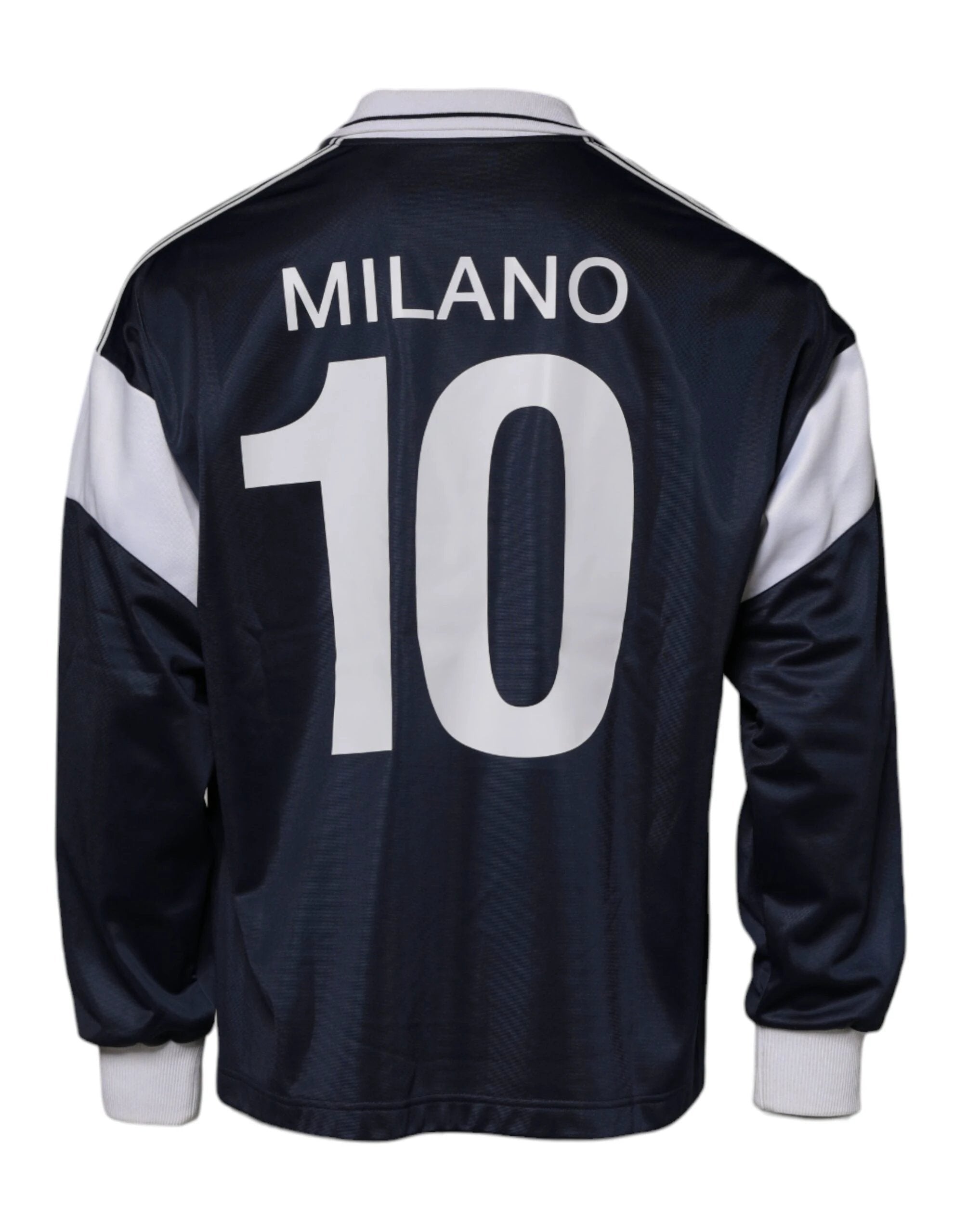 Dolce & Gabbana Blue Logo Jersey Collared Pullover Sweater by Dolce & Gabbana