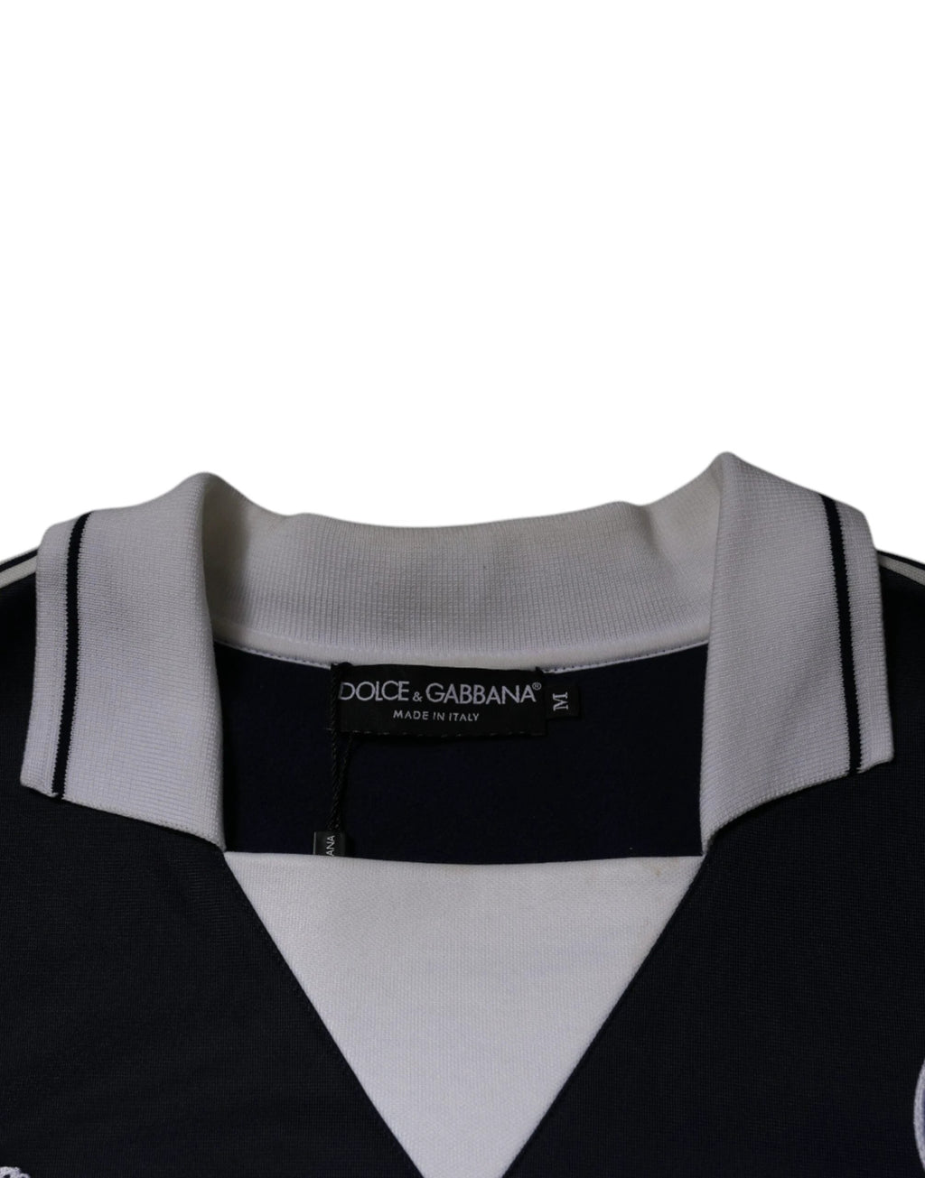 Dolce & Gabbana Blue Logo Jersey Collared Pullover Sweater by Dolce & Gabbana